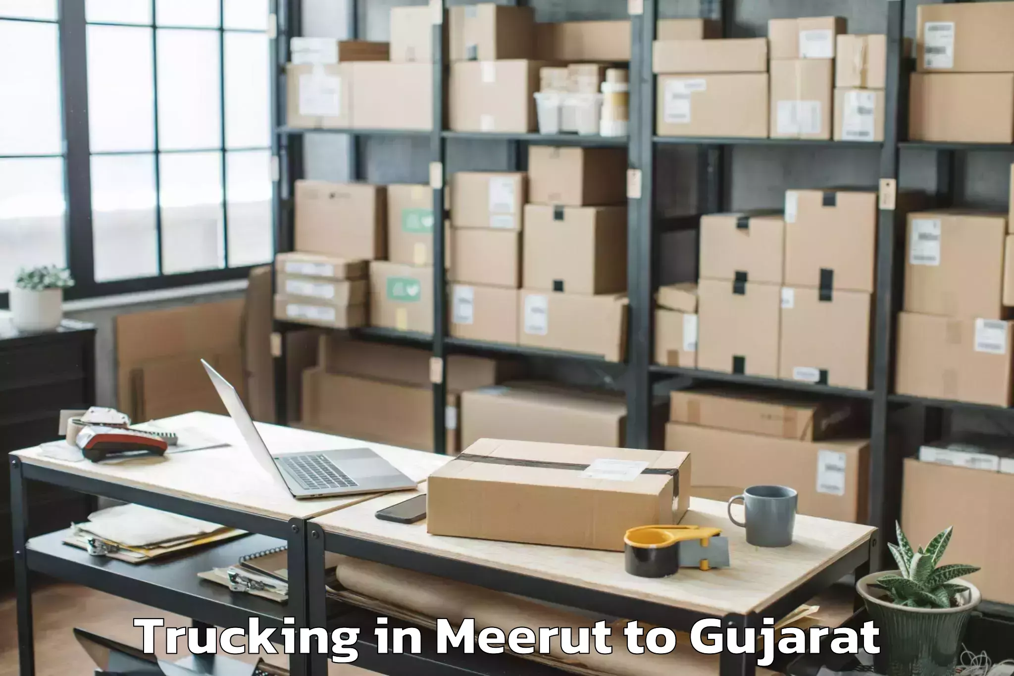 Book Meerut to Rajula Trucking Online